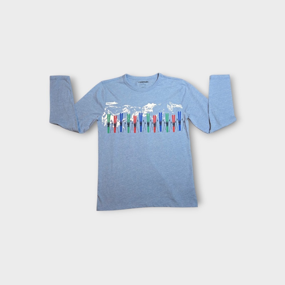 J Crew Crewcuts Graphic T-Shirt Skis Sz L 10-11